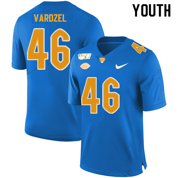 2019 Youth #46 Michael Vardzel Pitt Panthers College Football Jerseys Sale-Royal